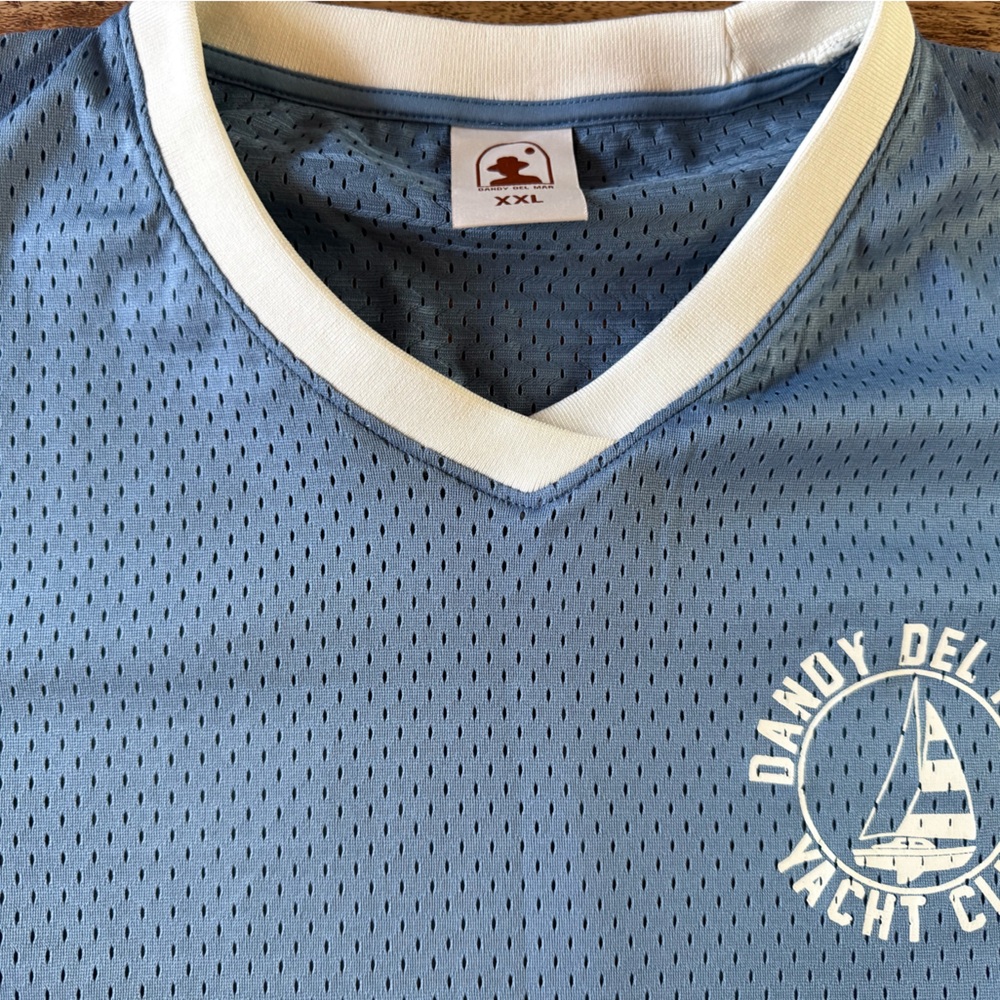 Men's Blue V-Neck Short Sleeve Tee
